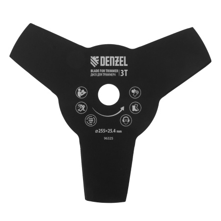 Диск для триммера, 255 х 25.4 мм, толщина 1.6 мм, 3 лезвия Denzel цена