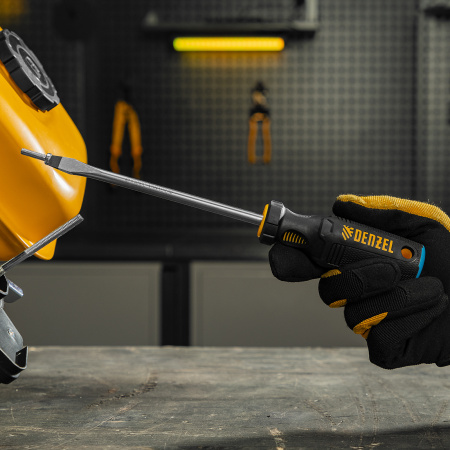 Отвертка SL8x150 мм, CrV, трехкомпонентная рукоятка Denzel
