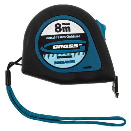 Рулетка "Ergonomisch",8 м x 25 мм,магнитный обрезиненный зацеп Gross цена