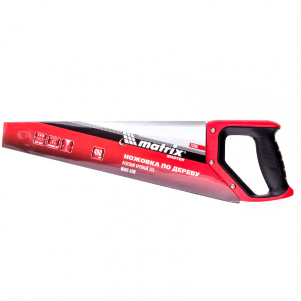 Ножовка по дереву, 400 мм, зуб 2D, каленый крупный зуб 5-6 TPI, двухкомпонентная рукоятка Matrix цена