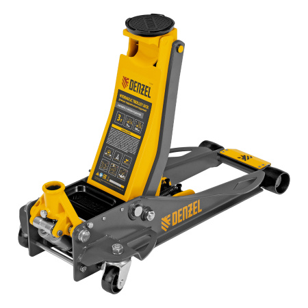 Домкрат гидравлический подкатной, 3 т, 75-500 мм, быстрый подъем, низкий подхват, проф. Denzel цена