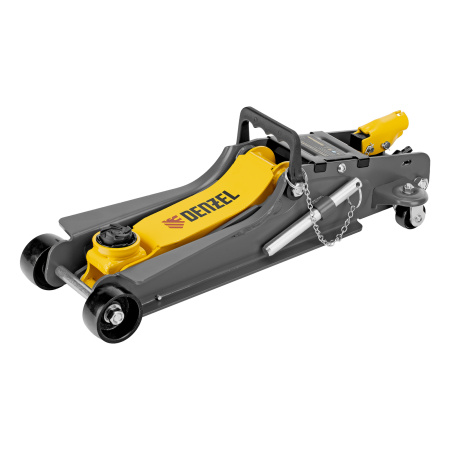 Домкрат гидравлический подкатной с фиксатором, 2,5 т, 85-385 мм Denzel цена