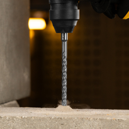 Бур по бетону, цельная крестовая пластина, 8x215 мм, SDS PLUS Denzel