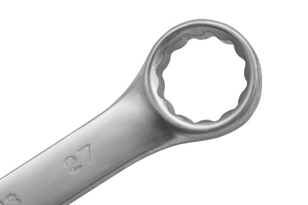 Ключ комбинированный, 27 мм, CrV, матовый хром Matrix