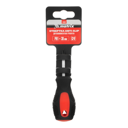 Отвертка Anti-Slip, PH1 х 38 мм, CrV, двухкомпонентная рукоятка Matrix