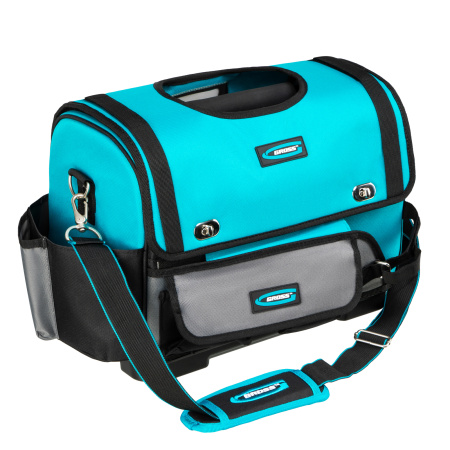 Переноска для инструмента, 400х225х300мм, пластиковое дно, наплечный ремень Gross цена