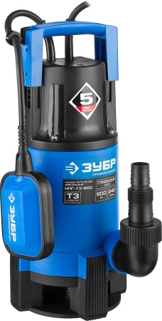 Дренажный насос для грязной воды ЗУБР, 900 Вт, Профессионал НПГ-Т3-900