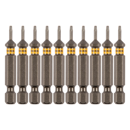 Бита TX 6х50, сталь S2, шестигранный профиль, 10 шт. Е 6,3 Denzel