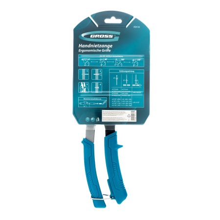 Заклепочник ручной, 290 мм, поворотный, 0-360, заклепки 2,4-3,2-4,0-4,8 мм Gross цена