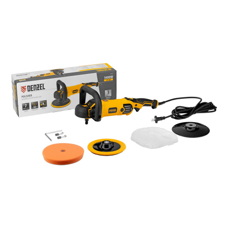 Машина полировальная CP-180, 1400 Вт, 180 мм, 0-3000 об/мин Denzel цена