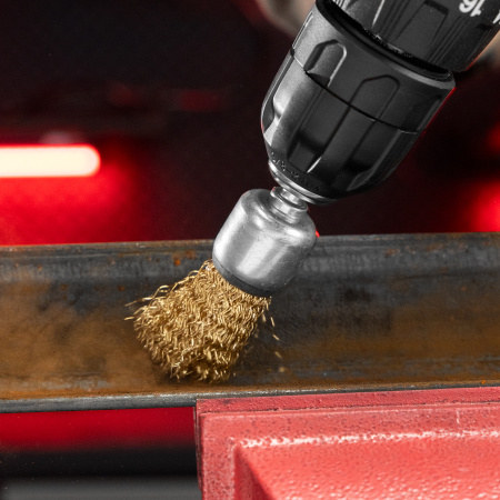 Набор щеток для дрели, 3 шт, 1 плоская, 50 мм, 2 "чашки", 25-50 мм, со шпильками Matrix