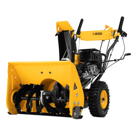 Гибридная снегоуборочная машина с функц. подметания SWB-800, 212 сс, руч. старт, 2 насадки Denzel