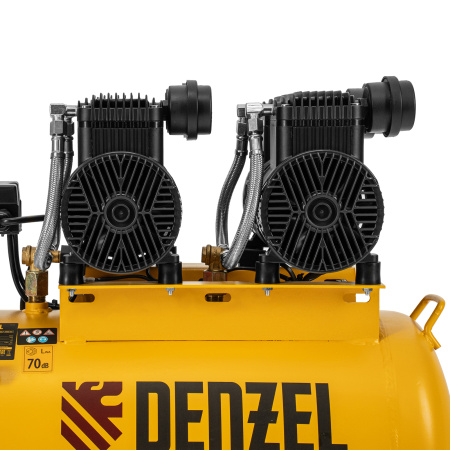 Компрессор безмасл. малошумный DLP -3000/50, 3 кВт, 2х1,5 кВт,50 л, 2850 об/мин,500 л/мин Denzel