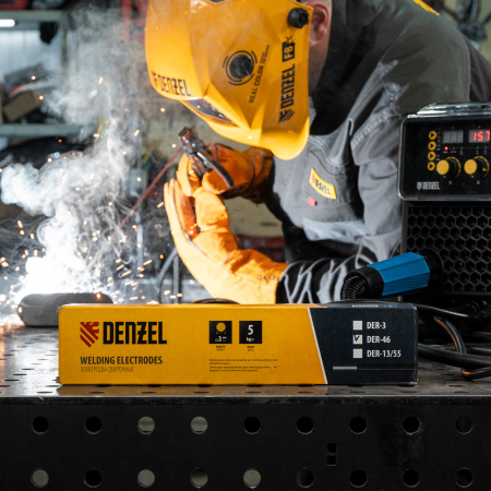 Электроды DER-46, диам. 3 мм, 5 кг, рутиловое покрытие Denzel
