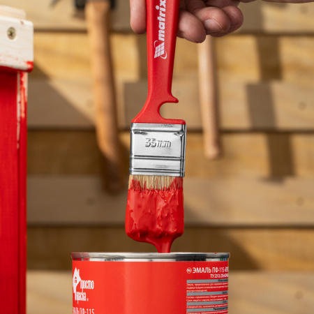 Кисть флейцевая "Эмали" Color Line  35 х 10 мм Matrix цена