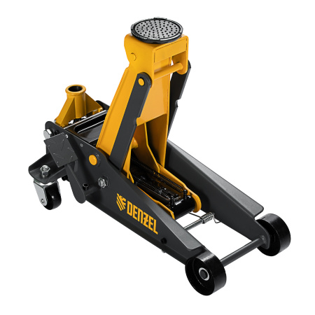 Домкрат гидравлический подкатной 3 т, с фиксатором, быстрый подъем, 135-480 мм, профессиональный Denzel цена