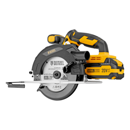 Пила циркулярная аккумуляторная CCSH-20-165, 165 мм, Li-Ion, 20 В// Denzel