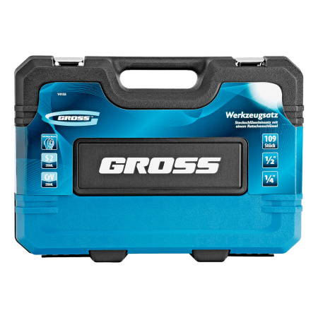 Набор инструментов, 1/4", 1/2", CrV, 120 зубьев, 109 предметов Gross