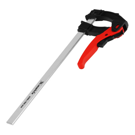 Струбцина реечная быстрозажимная, пластиковый корпус рычажно-храповой механизм, 300 х 90 х 390 мм, штанга 5 х 20 мм Matrix цена