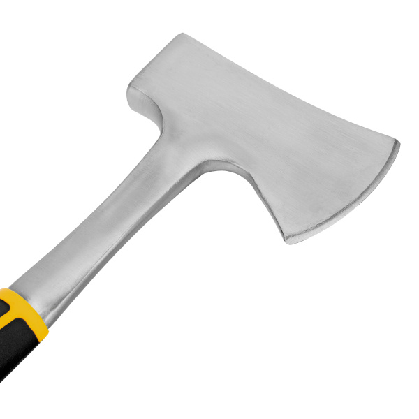 Топор цельнометаллический, 600 г, двухкомпонентная обрезиненная рукоятка, изогнутый хват Denzel цена