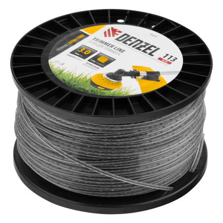 Леска для триммера двухкомпонентная зубчатый квадрат, 3,0мм х 113м, на DIN кат. EXTRA CORD Denzel цена