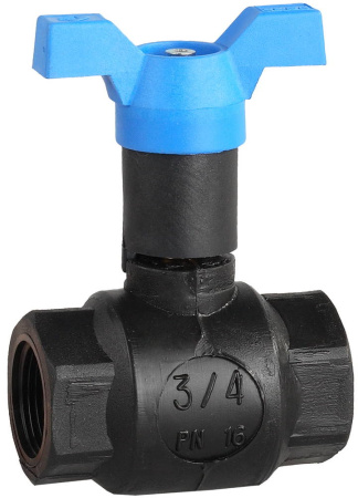 Кран шаровой ЗУБР полнопроходной ″мама-мама″, бабочка, морозоуст корпус, 3/4″