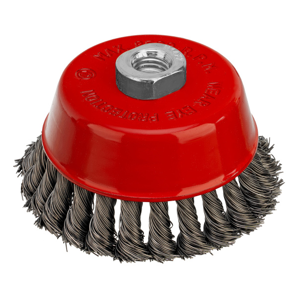 Щетка для УШМ, 100 мм, М14, "чашка", крученая проволока 0.5 мм Matrix