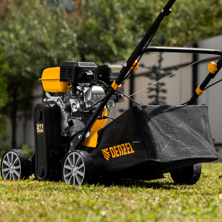 Скарификатор-аэратор бензиновый SAG-400, 212 см3, -15/+10 мм, 40 см Denzel цена