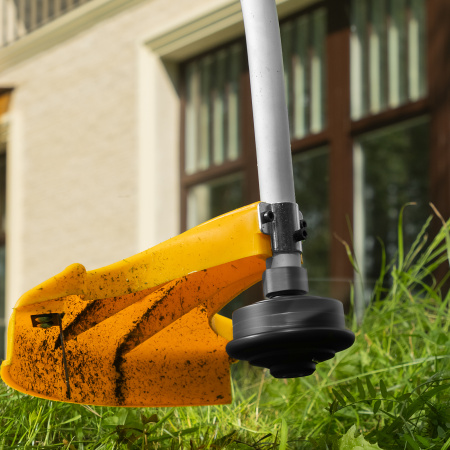 Триммер электрический TE-1100, 1100 Вт, 380 мм, катушка, разборная штанга Denzel цена