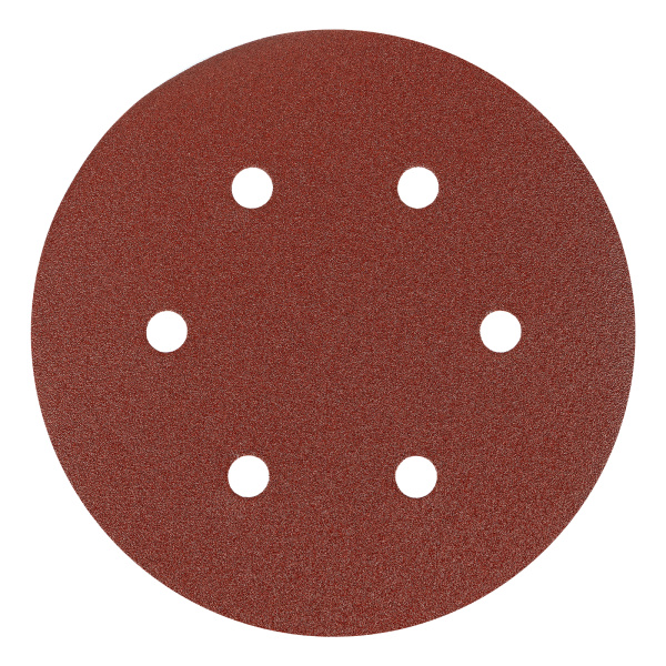 Круг абразивный на ворсовой подложке под "липучку", перфорированный, P 150, 150 мм, 5 шт Matrix