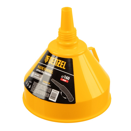 Воронка пластиковая 160 мм с металлическим ситом и гибким наконечником Denzel цена