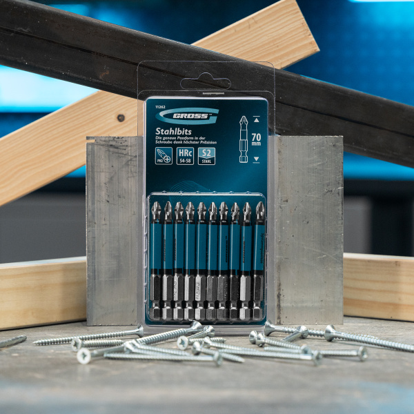 Бита PH2 х 70, сталь S2, 10 шт. Gross