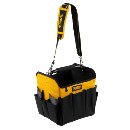 Переноска для инструмента, 260х240х300 мм, 22 кармана, наплечный ремень Denzel цена