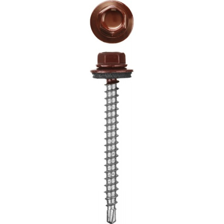 Саморезы СКД кровельные, RAL 3005 темно-красный, 35х4.8 мм, 1800 шт, для деревянной обрешетки, Stayer 30300-48-035-3005