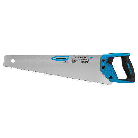 Ножовка по дереву "Piranha", 450 мм, 11-12 TPI, зуб-3D, каленый зуб, двухкомпонентная рукоятка Gross цена