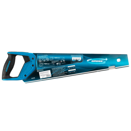 Ножовка по дереву "Piranha", 450 мм, 11-12 TPI, зуб-3D, каленый зуб, двухкомпонентная рукоятка Gross цена