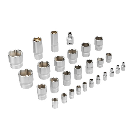 Набор инструментов, 1/2", 1/4", CrV, S2, пластиковый кейс, 82 предмета Denzel