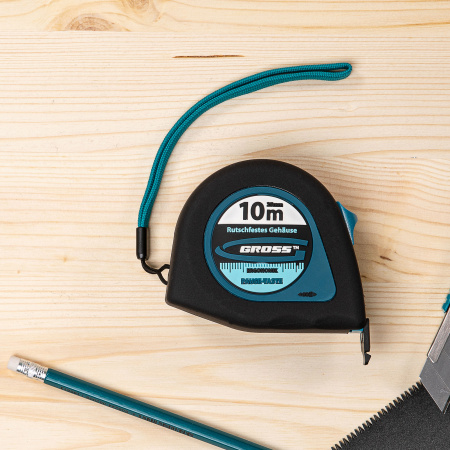 Рулетка "Ergonomisch",10 м x 25 мм,магнитный обрезиненный зацеп Gross цена