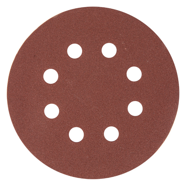 Круг абразивный на ворсовой подложке под "липучку", перфорированный, P 180, 125 мм, 5 шт Matrix