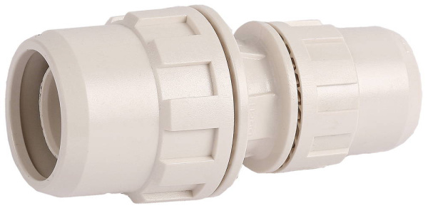 Соединитель ЗУБР ″ШиреФит″ редукционный ″штуцер с гайкой - штуцер с гайкой″, 20мм-16мм