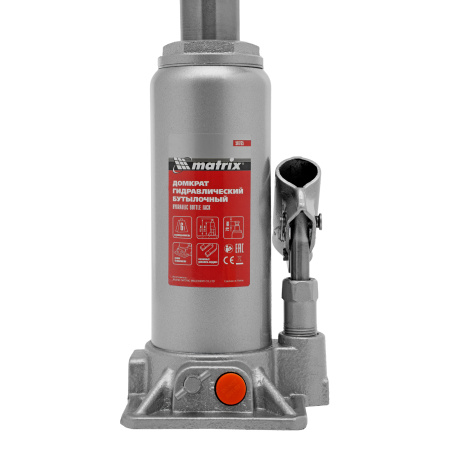 Домкрат гидравлический бутылочный, 6 т, h подъема 216-413 мм Matrix цена