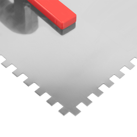 Гладилка стальная, 280 х 130 мм, зеркальная полировка, пластмассовая ручка, зуб 6 х 6 мм Matrix цена