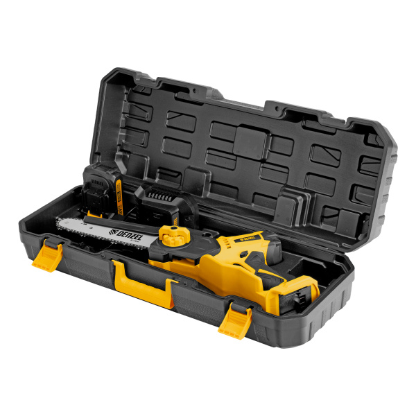 Цепная мини-пила аккумуляторная бесщет., СCS-200BL, шина 200 мм, Li-Ion, 20 В Denzel