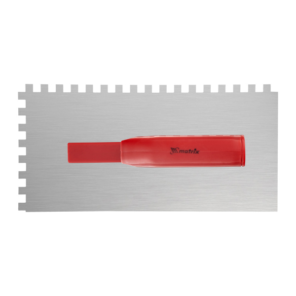 Гладилка стальная, 280 x 130 мм, зеркальная полировка, пластмастмассовая ручка, зуб 8 x 8 мм Matrix цена