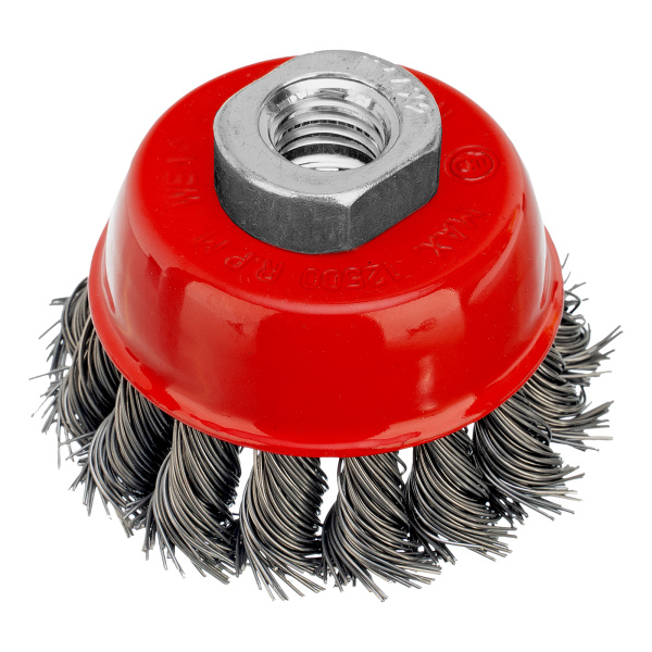 Щетка для УШМ, 65 мм, М14, "чашка", крученая проволока 0.5 мм Matrix