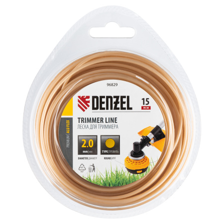 Леска для триммера армированная алюминием круглая, 2,0мм х 15м, блистер ALUFLEX Denzel цена