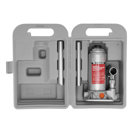 Домкрат гидравлический бутылочный, 3 т, h подъема 178-343 мм, в пластиковом кейсе Matrix цена