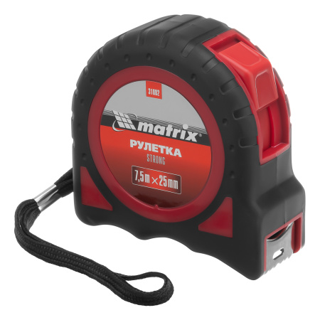 Рулетка Strong,7,5 м х 25 мм,обрезиненный корпус Matrix цена