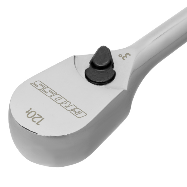 Ключ-трещотка 3/8", CrV, 120 зубьев, цельнометаллический, хром Gross