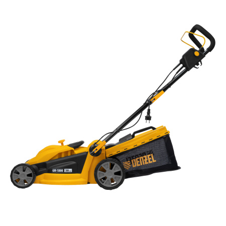 Газонокосилка электрическая GM-1800, 1800 Вт, шир. 38 см, 6 уров., травосб. 40 л. Denzel цена
